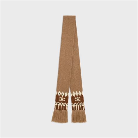 celine scarf 2018|CELINE scarf in fair isle wool .